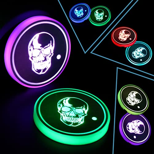 Luces LED para portavasos de automóvil, paquete de 2 posavas