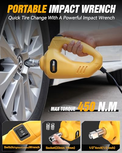 TaskStar - Kit de gato eléctrico para automóvil, gato hidráu