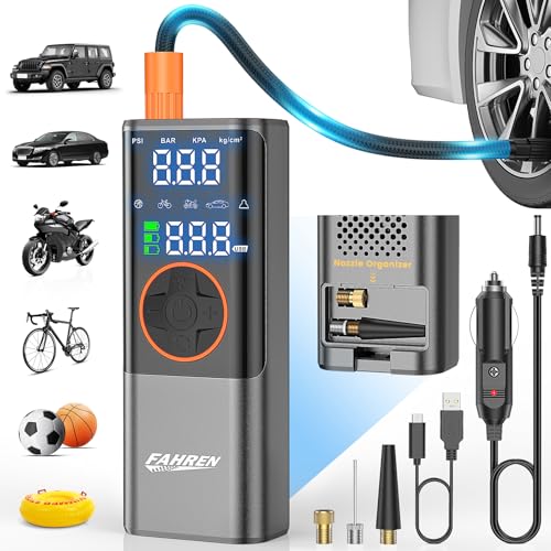FAHREN Inflador de neumáticos portátil para automóvil, compr