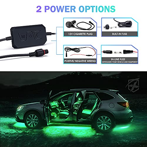 Xprite 8 tiras de luces LED RGB para automóvil, kit de luces