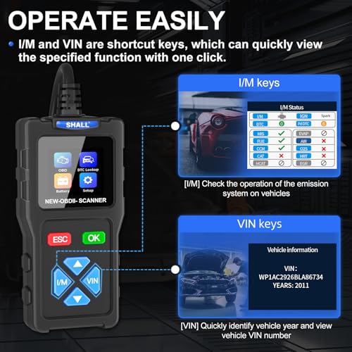 SHALL Lector de código de escáner T100 OBD2 para motor de ve