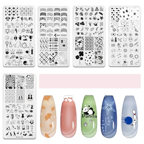 Biutee Juego de placas de estampado de uñas – 10 plantillas