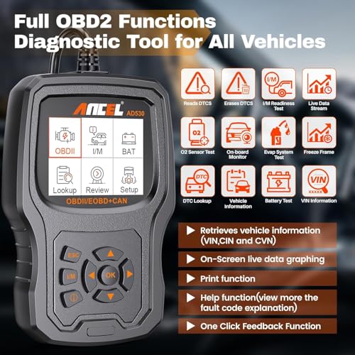 ANCEL AD530 - Escáner OBD2 para automóvil, lector de código