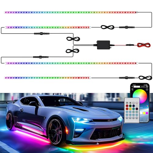 Underglow - Luces LED para autos, 180 luces LED RGBI de neón