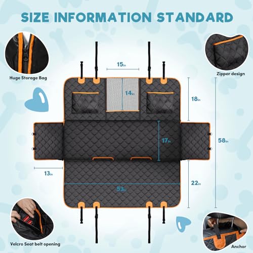 BENCMATE Funda de asiento de coche 6 en 1 para mascotas, res