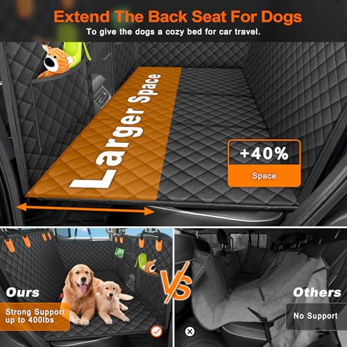 Extensor de asiento trasero para perros, cubierta de asiento