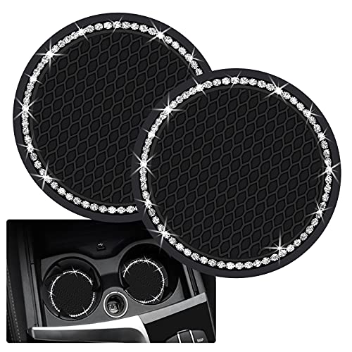 2 posavasos brillantes para automóvil, 2.75 pulgadas, portav