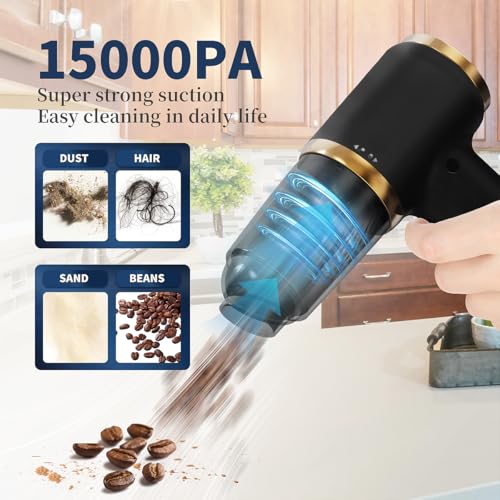 Aspiradora de mano para automóvil, 15000 PA, 6 en 1, juego d