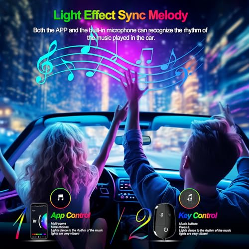 YiLaie Luces LED para el interior del automóvil, luces LED M