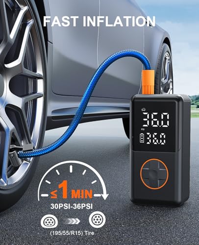 Tire Inflator Portable Air Compressor with Upgrade Dual Scre
