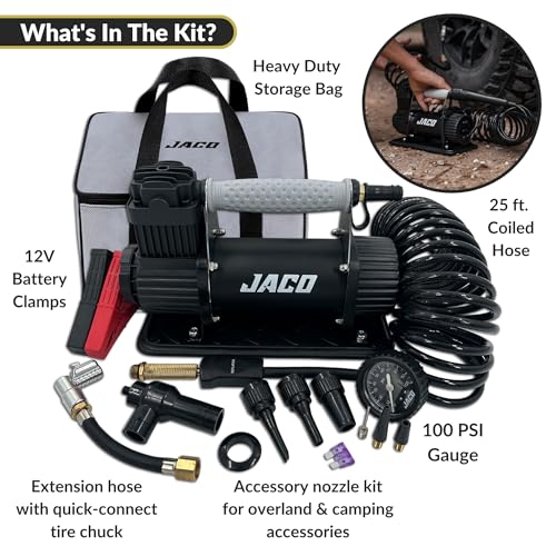JACO 4X4 TrailPro - Compresor de aire portátil resistente, 3