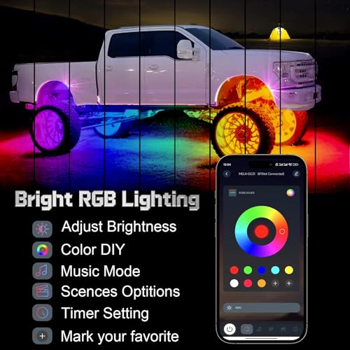 Livtee Kit de luces LED Underglow, tira de luces RGB con con