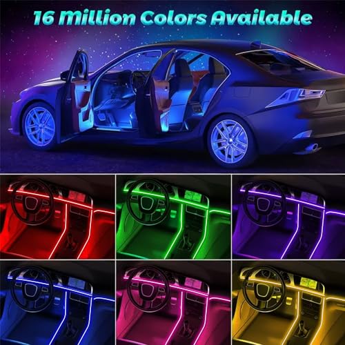 RGB - Tira de luces LED para interior de automóvil, aplicaci