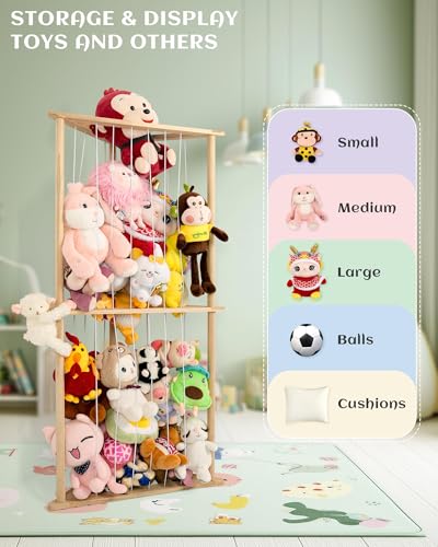 Zoológico de animales de peluche, en forma de triángulo, almacenamient