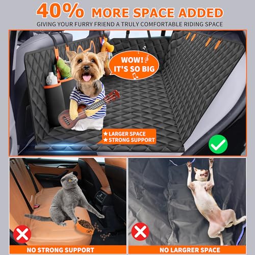 Extensor de asiento trasero para perros, parte inferior dura
