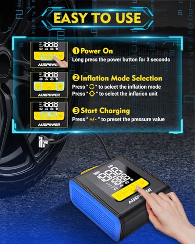 Auxpower Inflador de neumáticos H4, compresor de aire portát