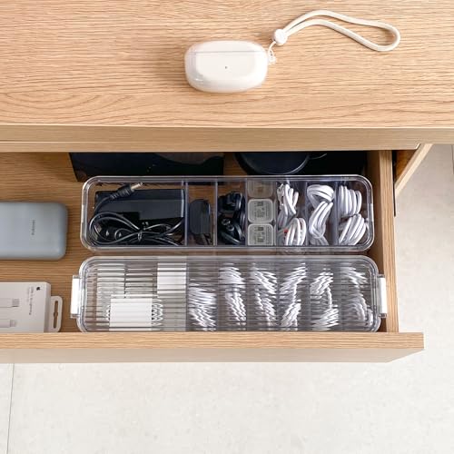 Yesesion Caja organizadora de cables de plástico con 7 compa