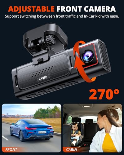 Kingslim D4PRO Dash Cam delantera y trasera – Cámara de salp