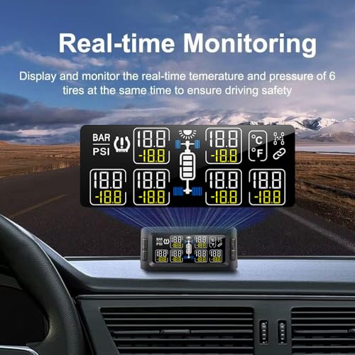 B-Qtech Remolque RV TPMS Sistema solar de monitoreo de presi