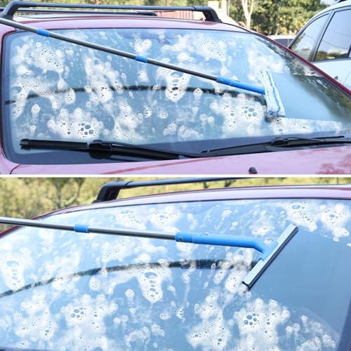 Limpiador de ventanas con mango largo (57 pulgadas), herrami