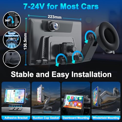 Pantalla Carplay portátil inalámbrica con cámara de tablero