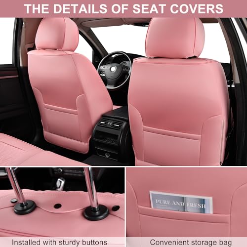 Fundas de asiento de coche color rosa, par de fundas de asie