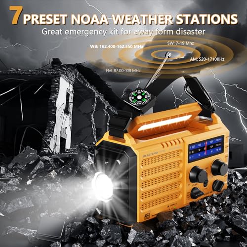 Radio de emergencia NOAA alerta meteorológica y kit de difus