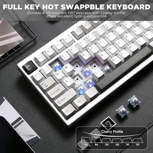 YUNZII Teclado mecánico inalámbrico AL80, CNC de aluminio co