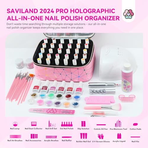 SAVILAND Bolsa organizadora de esmalte de uñas: organizador