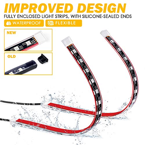 Xprite Tira de luz LED RGB para interior de auto control rem