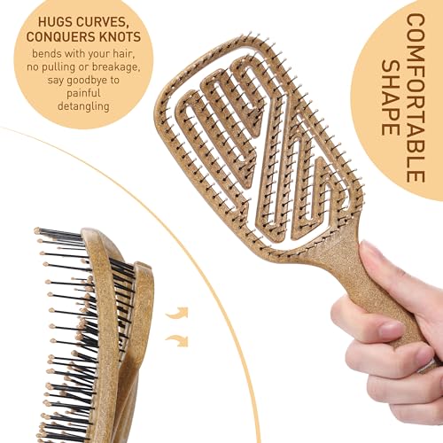 Zollo Cepillo flexible para el cabello, para mujeres, hombre