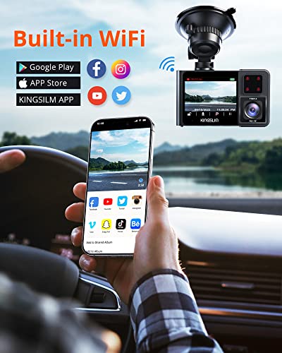 Kingslim D1 Pro Dual Dash Cam 4K Grabar Interior - Cámara de