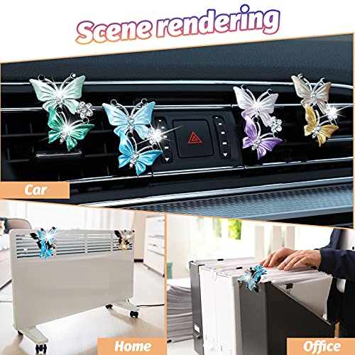 Frienda 4 piezas de difusor de mariposa para automóvil, clip