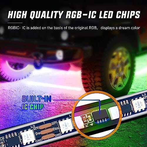 Nilight 6 tiras de luces de neón para automóvil, 300 LED, mu