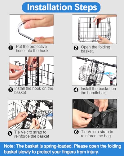 Zacro Cesta de bicicleta delantera/trasera, cesta plegable p