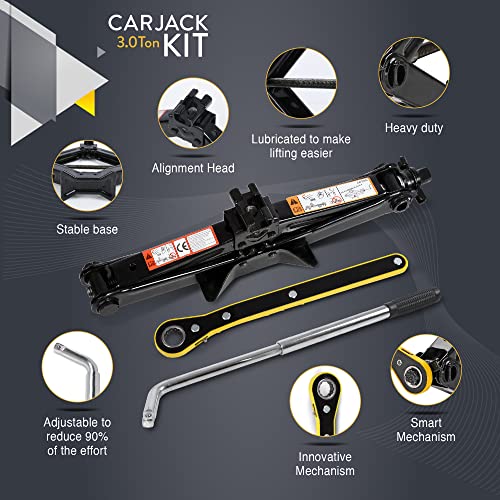 Kit de gato de automóvil | Gato de tijera para automóvil de