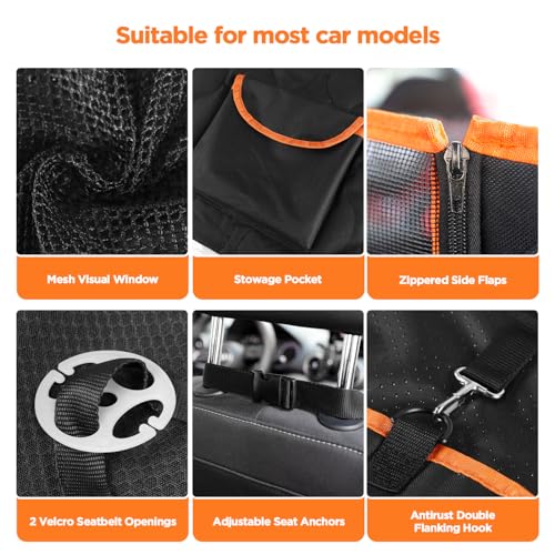 Funda impermeable para asiento trasero de automóvil, plegabl