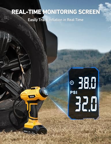 AstroAI Inflador inalámbrico de neumáticos de auto y moto, c