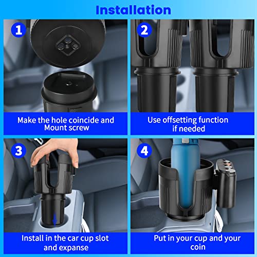 Expansor de portavasos para automóvil + soporte extraíble pa