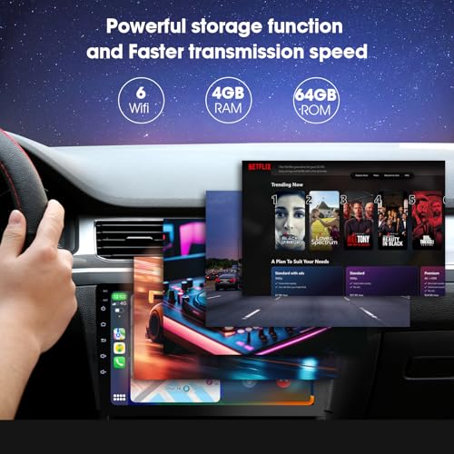 9 Inch Wireless Carplay Screen for Car,Double Din Car Audio