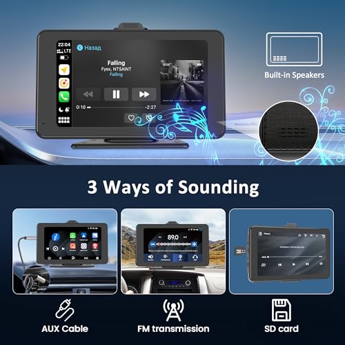 Carplay - Pantalla táctil portátil HD de 7 pulgadas con Andr