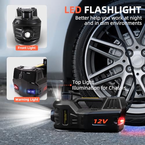 Kit de gato eléctrico de 5 toneladas y 12 V con llave de imp