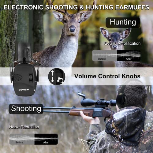 ZOHAN EM054 Electronic Ear Protection for Shooting Range wit