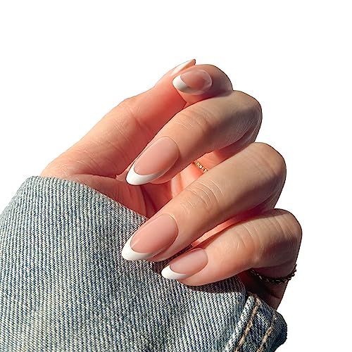 Uñas a presión de gel - Croissant de almendra