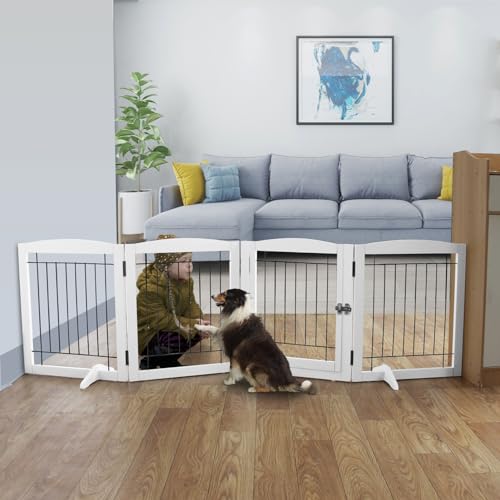 ZJSF Puerta independiente para perros con puerta para pasill