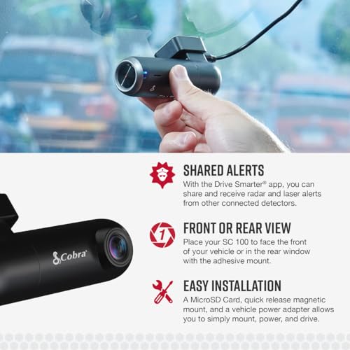 Cobra Smart Dash Cam (SC 100) - Resolución Full HD 1080P, Wi
