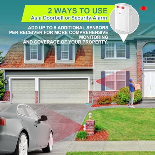 Qualirey Alarma de entrada inalámbrica con sensor de movimie