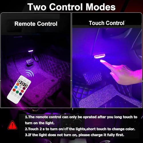 SUNCARACCL 4 luces LED inalámbricas para el interior del aut