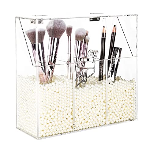 YestBuy Soporte para brochas de maquillaje transparente, org