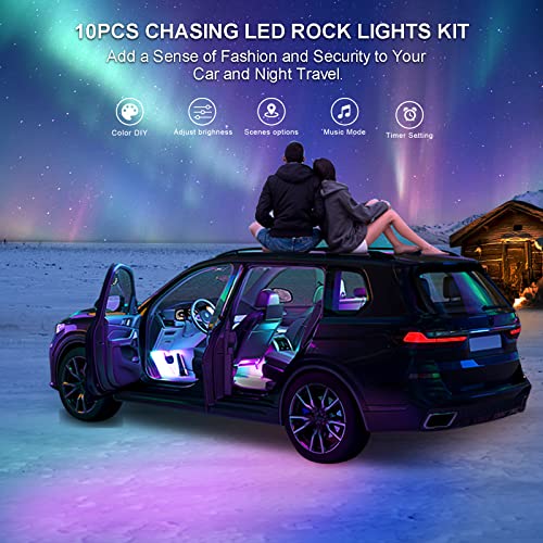 8 cápsulas RGB+IC LED Rock Lights para carrito de golf, cami
